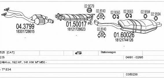  C050238008950 Exhaust system C050238008950: Buy near me in Poland at 2407.PL - Good price!