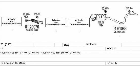 Mts C130117021024 Система випуску відпрацьованих газів C130117021024: Приваблива ціна - Купити у Польщі на 2407.PL!