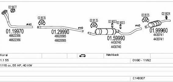 Mts C140007008717 Система випуску відпрацьованих газів C140007008717: Приваблива ціна - Купити у Польщі на 2407.PL!