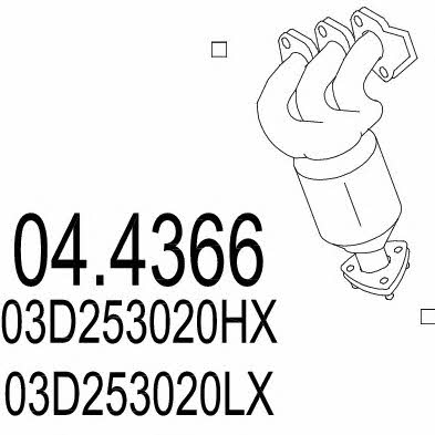 Mts 04.4366 Catalytic Converter 044366: Buy near me in Poland at 2407.PL - Good price!