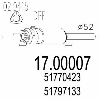 Mts 17.00007 Фільтр сажевий DPF 1700007: Приваблива ціна - Купити у Польщі на 2407.PL!