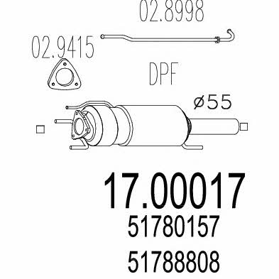 Mts 17.00017 Filtr cząstek stałych DPF 1700017: Dobra cena w Polsce na 2407.PL - Kup Teraz!