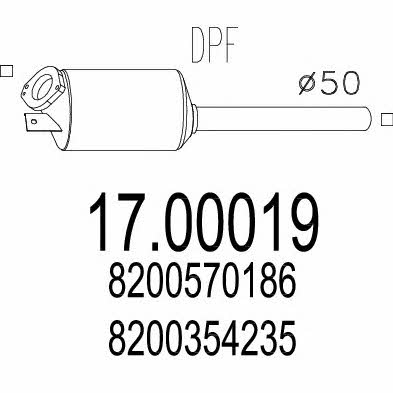 Mts 17.00019 Фільтр сажевий DPF 1700019: Приваблива ціна - Купити у Польщі на 2407.PL!