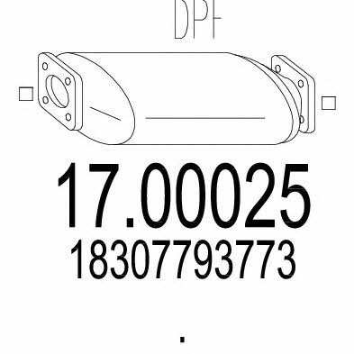 Mts 17.00025 Фільтр сажевий DPF 1700025: Приваблива ціна - Купити у Польщі на 2407.PL!
