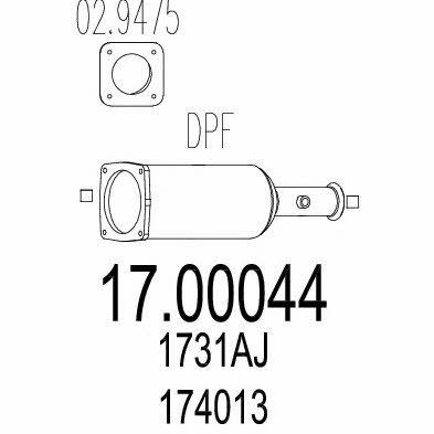 Mts 17.00044 Фильтр сажевый DPF 1700044: Отличная цена - Купить в Польше на 2407.PL!