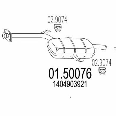 Mts 01.50076 Central silencer 0150076: Buy near me in Poland at 2407.PL - Good price!