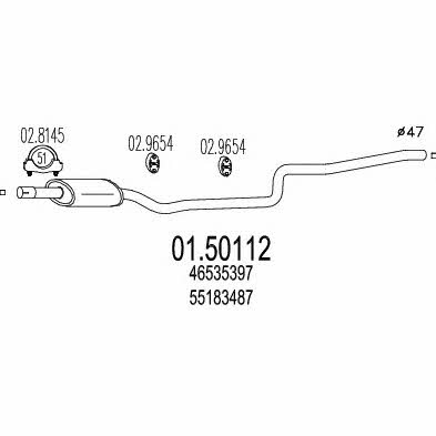 Mts 01.50112 Central silencer 0150112: Buy near me in Poland at 2407.PL - Good price!