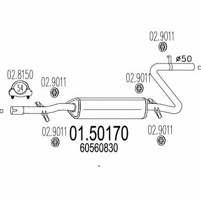 Mts 01.50170 Central silencer 0150170: Buy near me in Poland at 2407.PL - Good price!