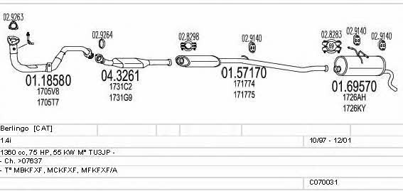  C070031000947 Exhaust system C070031000947: Buy near me in Poland at 2407.PL - Good price!