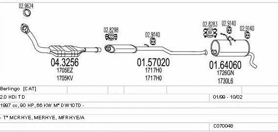  C070048000966 Exhaust system C070048000966: Buy near me in Poland at 2407.PL - Good price!