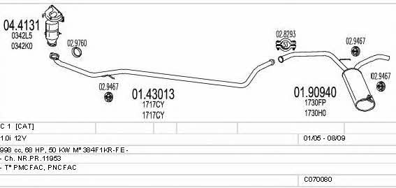 Mts C070080001005 Система випуску відпрацьованих газів C070080001005: Приваблива ціна - Купити у Польщі на 2407.PL!