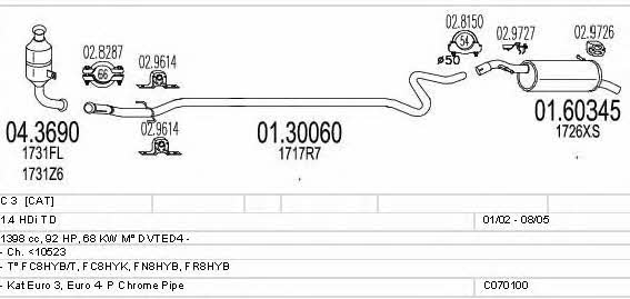 Mts C070100001025 Exhaust system C070100001025: Buy near me in Poland at 2407.PL - Good price!