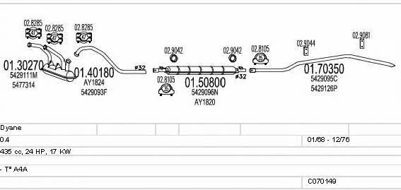 Mts C070149001079 Układ wydechowy C070149001079: Atrakcyjna cena w Polsce na 2407.PL - Zamów teraz!