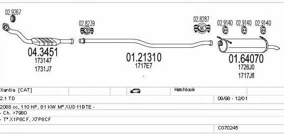 Mts C070245001183 Exhaust system C070245001183: Buy near me in Poland at 2407.PL - Good price!