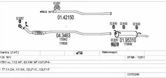 Mts C070248001186 Система випуску відпрацьованих газів C070248001186: Приваблива ціна - Купити у Польщі на 2407.PL!