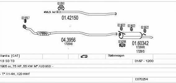 Mts C070254001192 Система выпуска отработаных газов C070254001192: Отличная цена - Купить в Польше на 2407.PL!