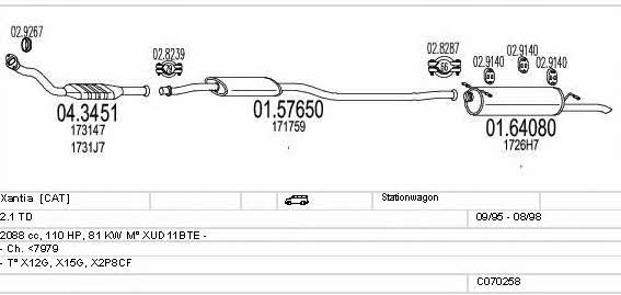  C070258001196 Exhaust system C070258001196: Buy near me in Poland at 2407.PL - Good price!