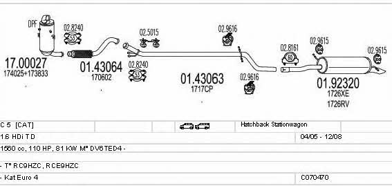 Mts C070470010004 Exhaust system C070470010004: Buy near me in Poland at 2407.PL - Good price!