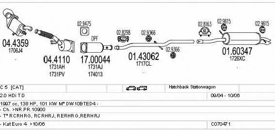  C070471021365 Система выпуска отработаных газов C070471021365: Отличная цена - Купить в Польше на 2407.PL!