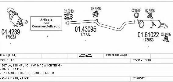  C070512013707 Система выпуска отработаных газов C070512013707: Отличная цена - Купить в Польше на 2407.PL!