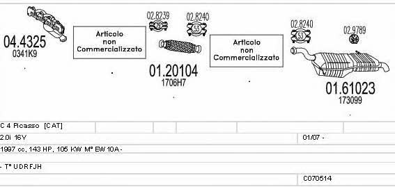 Mts C070514013724 Система випуску відпрацьованих газів C070514013724: Приваблива ціна - Купити у Польщі на 2407.PL!