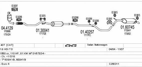 Mts C260311006219 Система выпуска отработаных газов C260311006219: Отличная цена - Купить в Польше на 2407.PL!