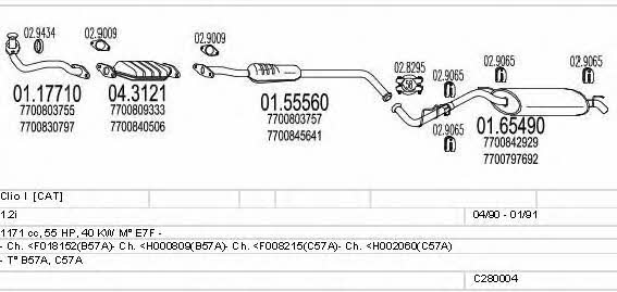 Mts C280004006544 Exhaust system C280004006544: Buy near me at 2407.PL in Poland at an Affordable price!