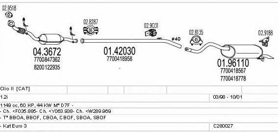 Mts C280027006567 Układ wydechowy C280027006567: Atrakcyjna cena w Polsce na 2407.PL - Zamów teraz!