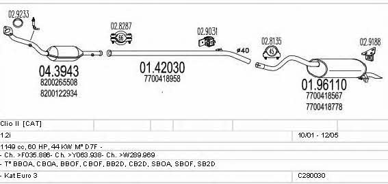  C280030006569 Exhaust system C280030006569: Buy near me in Poland at 2407.PL - Good price!