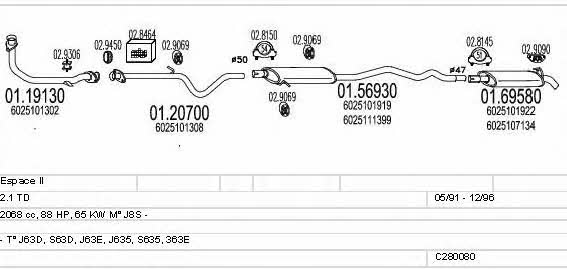 Mts C280080006619 Exhaust system C280080006619: Buy near me in Poland at 2407.PL - Good price!