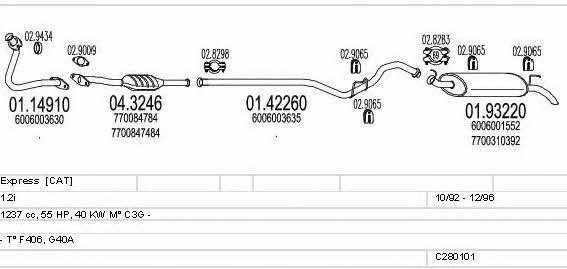  C280101006640 Exhaust system C280101006640: Buy near me in Poland at 2407.PL - Good price!