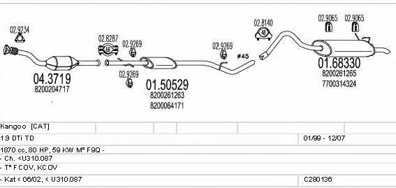 Mts C280136006686 Exhaust system C280136006686: Buy near me in Poland at 2407.PL - Good price!