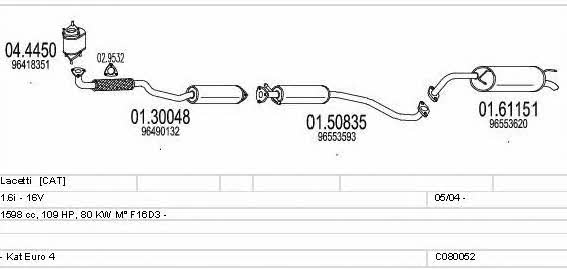  C080052021565 Exhaust system C080052021565: Buy near me in Poland at 2407.PL - Good price!