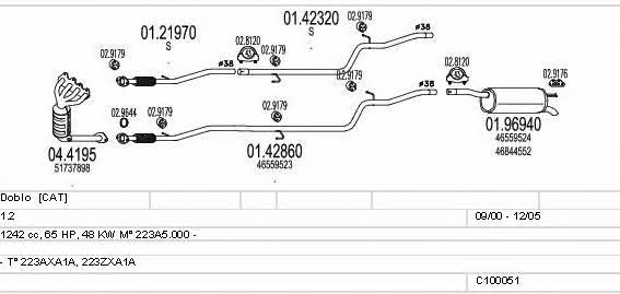  C100051012758 Exhaust system C100051012758: Buy near me in Poland at 2407.PL - Good price!