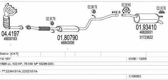 Mts C100053012760 Exhaust system C100053012760: Buy near me in Poland at 2407.PL - Good price!