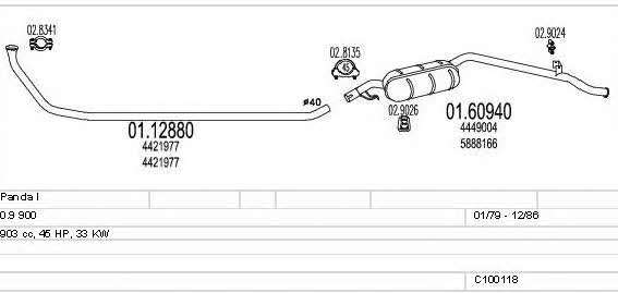  C100118012830 Exhaust system C100118012830: Buy near me in Poland at 2407.PL - Good price!