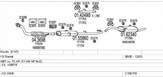 Mts C100179012886 Система выпуска отработаных газов C100179012886: Отличная цена - Купить в Польше на 2407.PL!