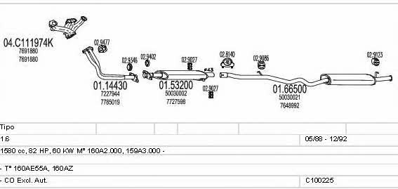  C100225012940 Exhaust system C100225012940: Buy near me in Poland at 2407.PL - Good price!