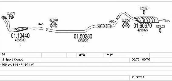  C100281013003 Exhaust system C100281013003: Buy near me in Poland at 2407.PL - Good price!