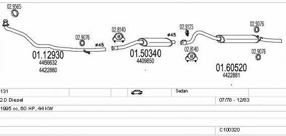 Mts C100320013041 Exhaust system C100320013041: Buy near me in Poland at 2407.PL - Good price!