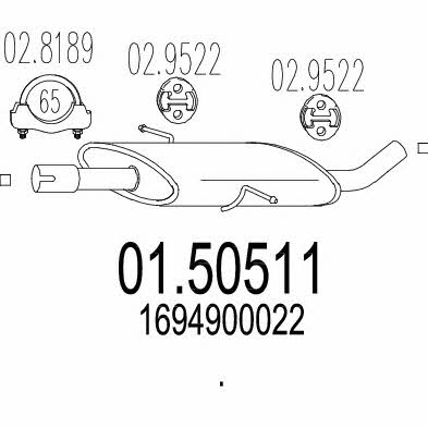 Mts 01.50511 Central silencer 0150511: Buy near me at 2407.PL in Poland at an Affordable price!