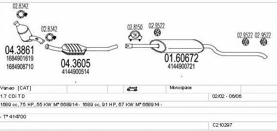  C210297004433 Exhaust system C210297004433: Buy near me in Poland at 2407.PL - Good price!