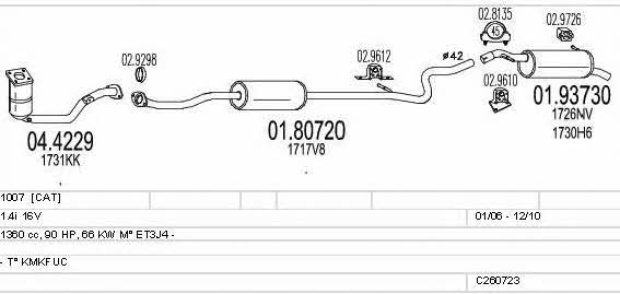 Mts C260723010639 Exhaust system C260723010639: Buy near me in Poland at 2407.PL - Good price!