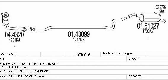 Mts C260737014923 Exhaust system C260737014923: Buy near me in Poland at 2407.PL - Good price!