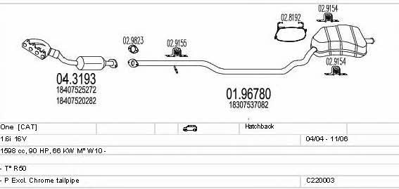  C220003000009 Exhaust system C220003000009: Buy near me in Poland at 2407.PL - Good price!