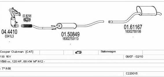 Mts C220015022307 Układ wydechowy C220015022307: Dobra cena w Polsce na 2407.PL - Kup Teraz!
