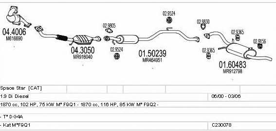 Mts C230078004725 Układ wydechowy C230078004725: Dobra cena w Polsce na 2407.PL - Kup Teraz!