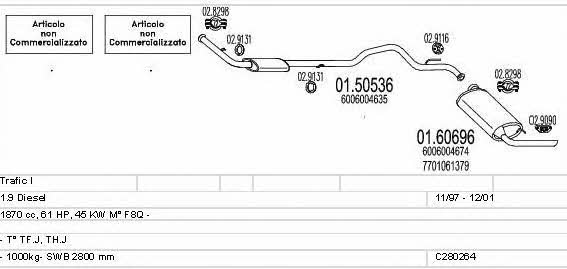 Mts C280264006829 Układ wydechowy C280264006829: Dobra cena w Polsce na 2407.PL - Kup Teraz!