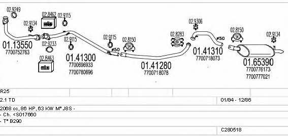 Mts C280518007570 Układ wydechowy C280518007570: Dobra cena w Polsce na 2407.PL - Kup Teraz!