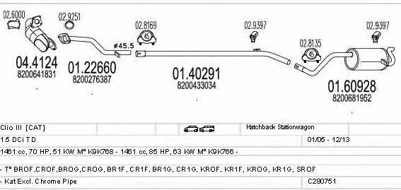 Mts C280751010646 Система выпуска отработаных газов C280751010646: Отличная цена - Купить в Польше на 2407.PL!